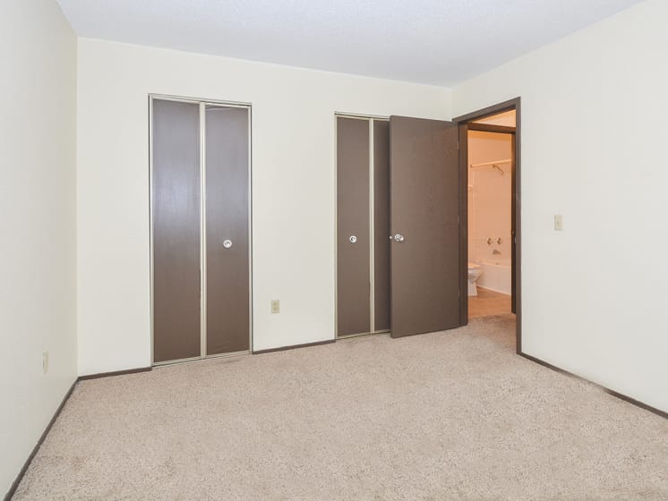 Spacious Bedroom with Two Closets and Plush Carpeting