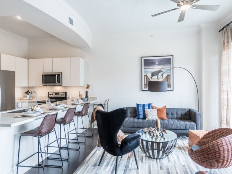 model living room apartments in downtown houston