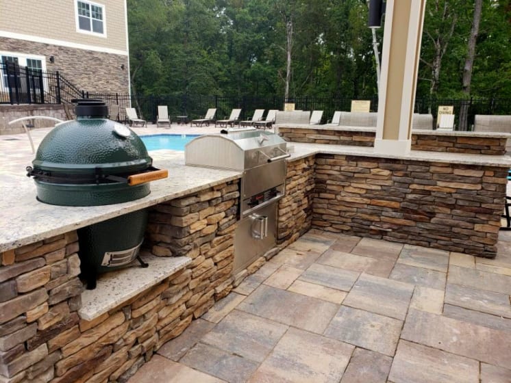 poolside grilling area