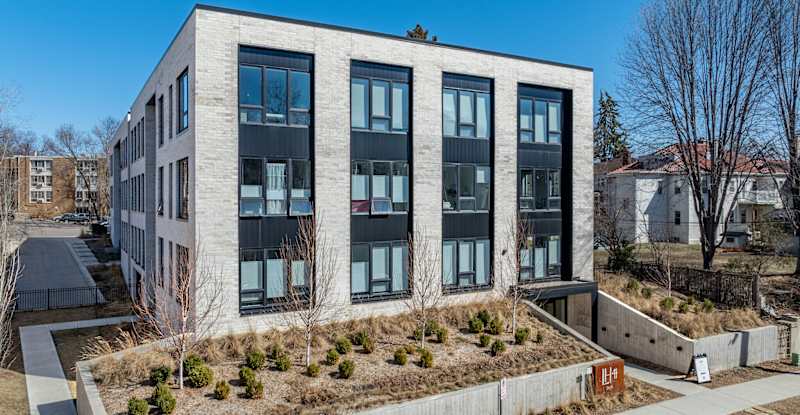Contemporary exterior of LH44 apartments in Linden Hills Minneapolis
