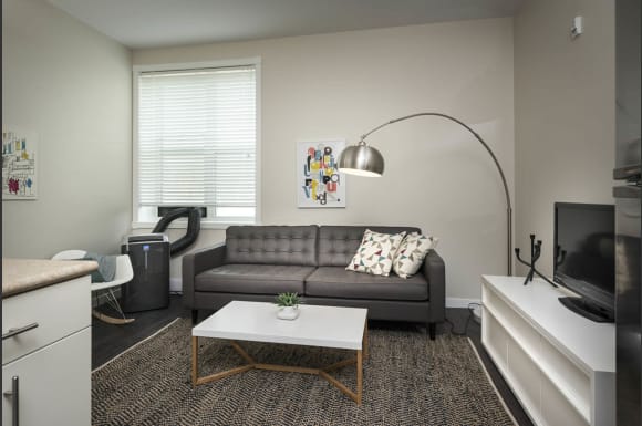 Living Room at 300 Tache Apartment, Winnipeg, MB.