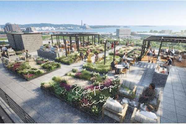 Rooftop restaurant at Twenty Fair Apartments, New Haven, CT