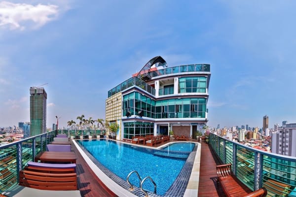a rooftop pool.