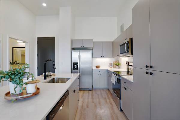 Modern Kitchen Interior at Solhavn Apartments, Utah, 84003