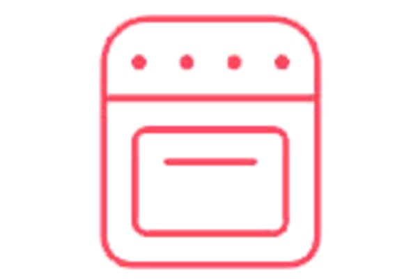 a oven that is pink on the outside and green on the inside