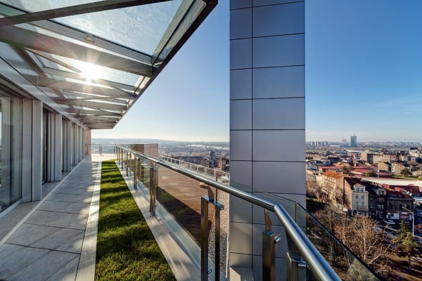 balcony with city view