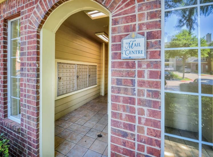 Mail center at Gates de Provence Apartments for rent in North Dallas, TX. Community