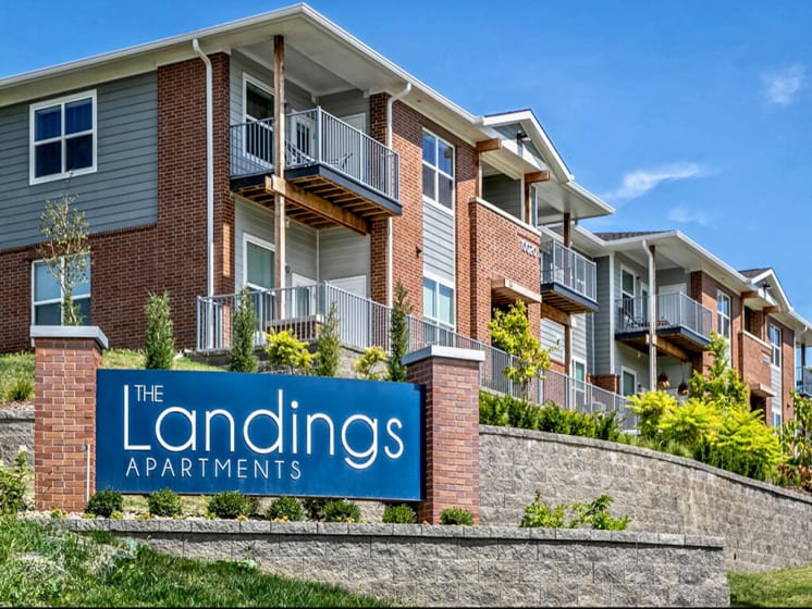 Community Outside View and Signage at Landings Apartments, The, 10215 Cape Cod Landing, Bellevue, 68123