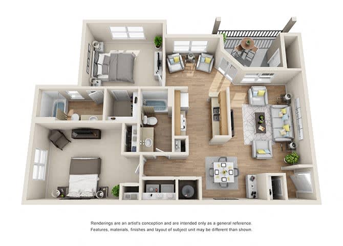 Paramount Floor Plan at Tramore Village Apartment Homes, Austell, 30106