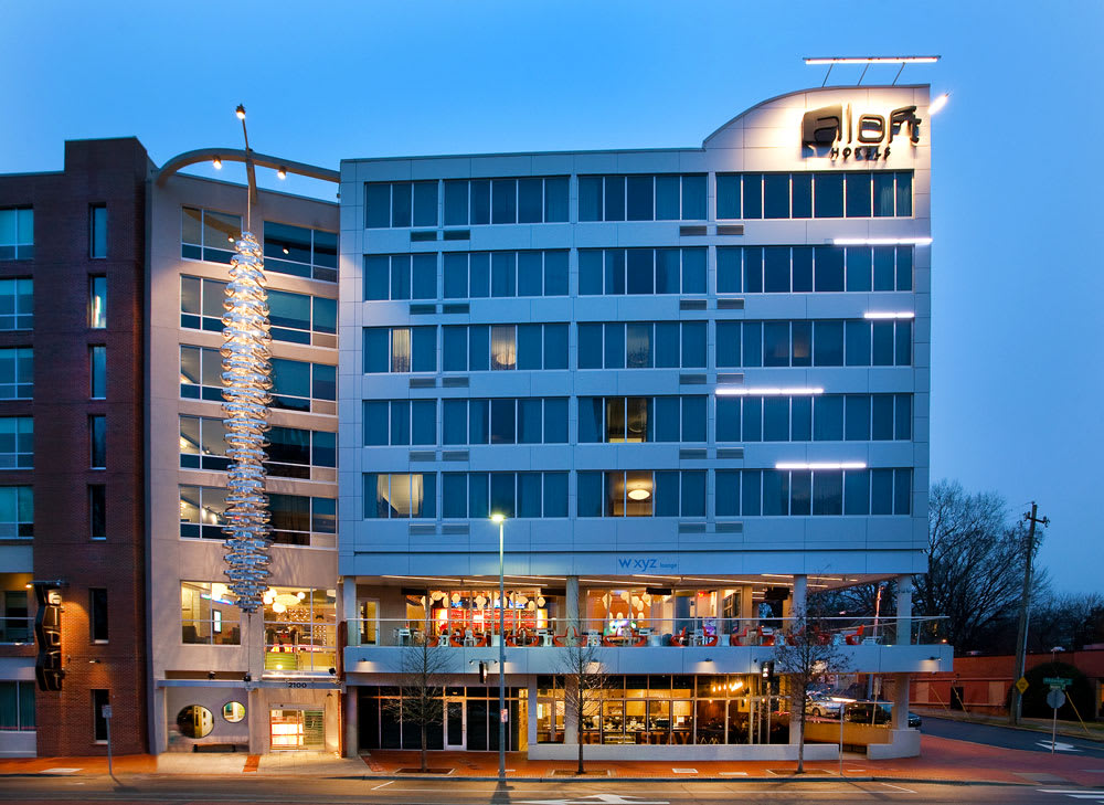 Exterior shot of Aloft hotel