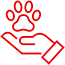 icon of a hand holding a paw print