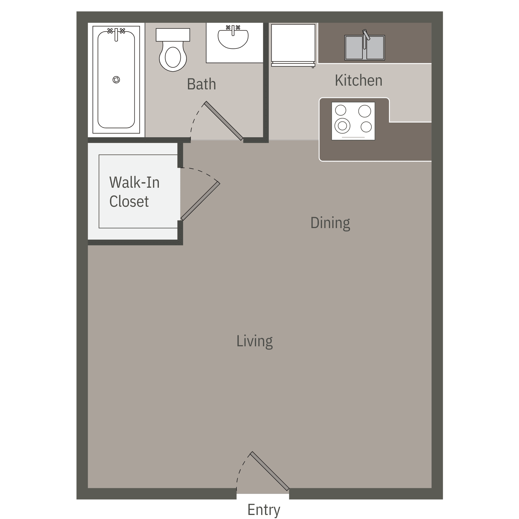 2025 West Apartment Homes S1 studio floor plan - Phoenix, AZ