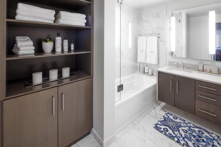 Updated Bathrooms at Two Lincoln Tower, Bellevue, WA