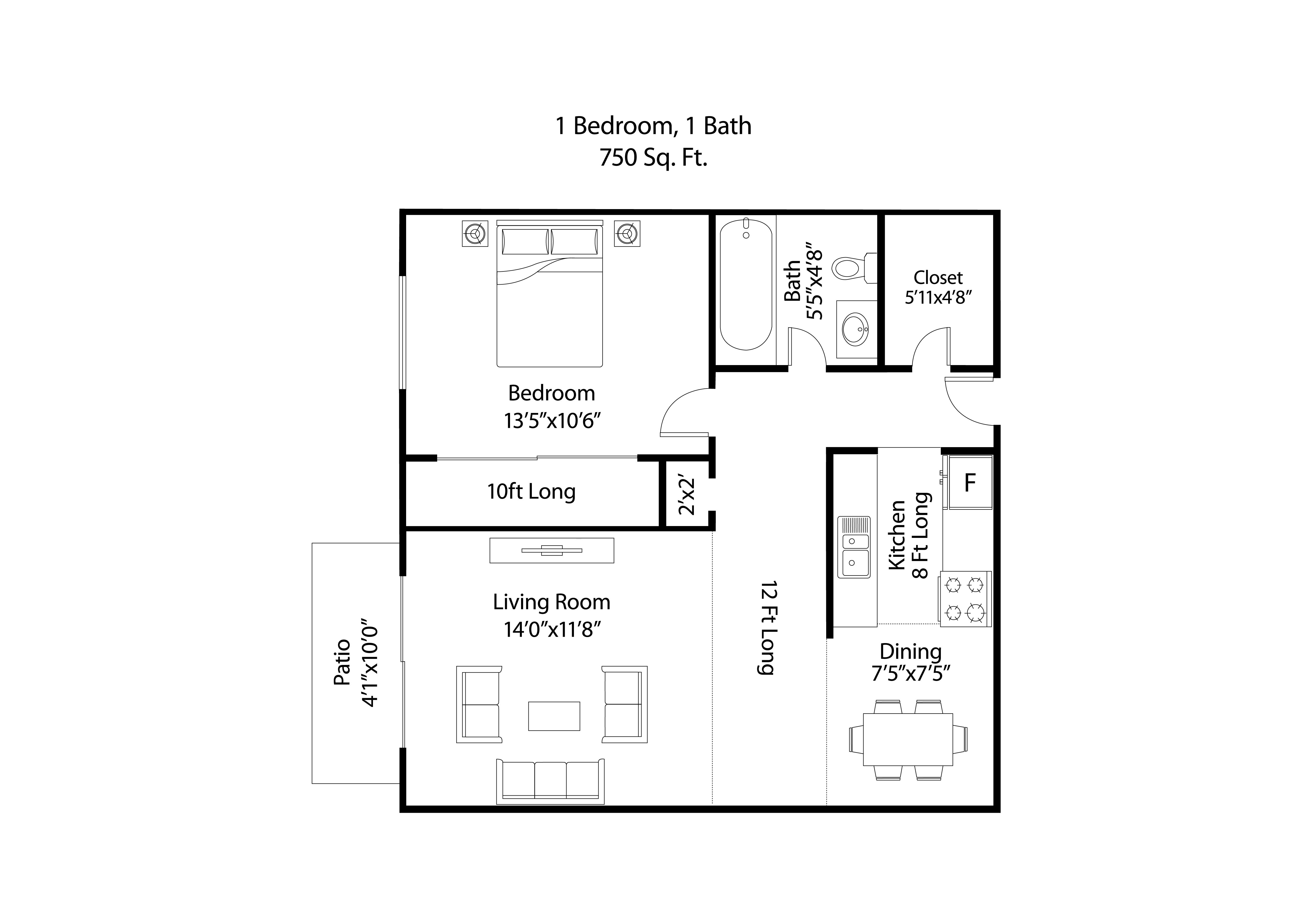 Connelly On Eleven A1R 1-bedroom floor plan image - Burnsville, MN
