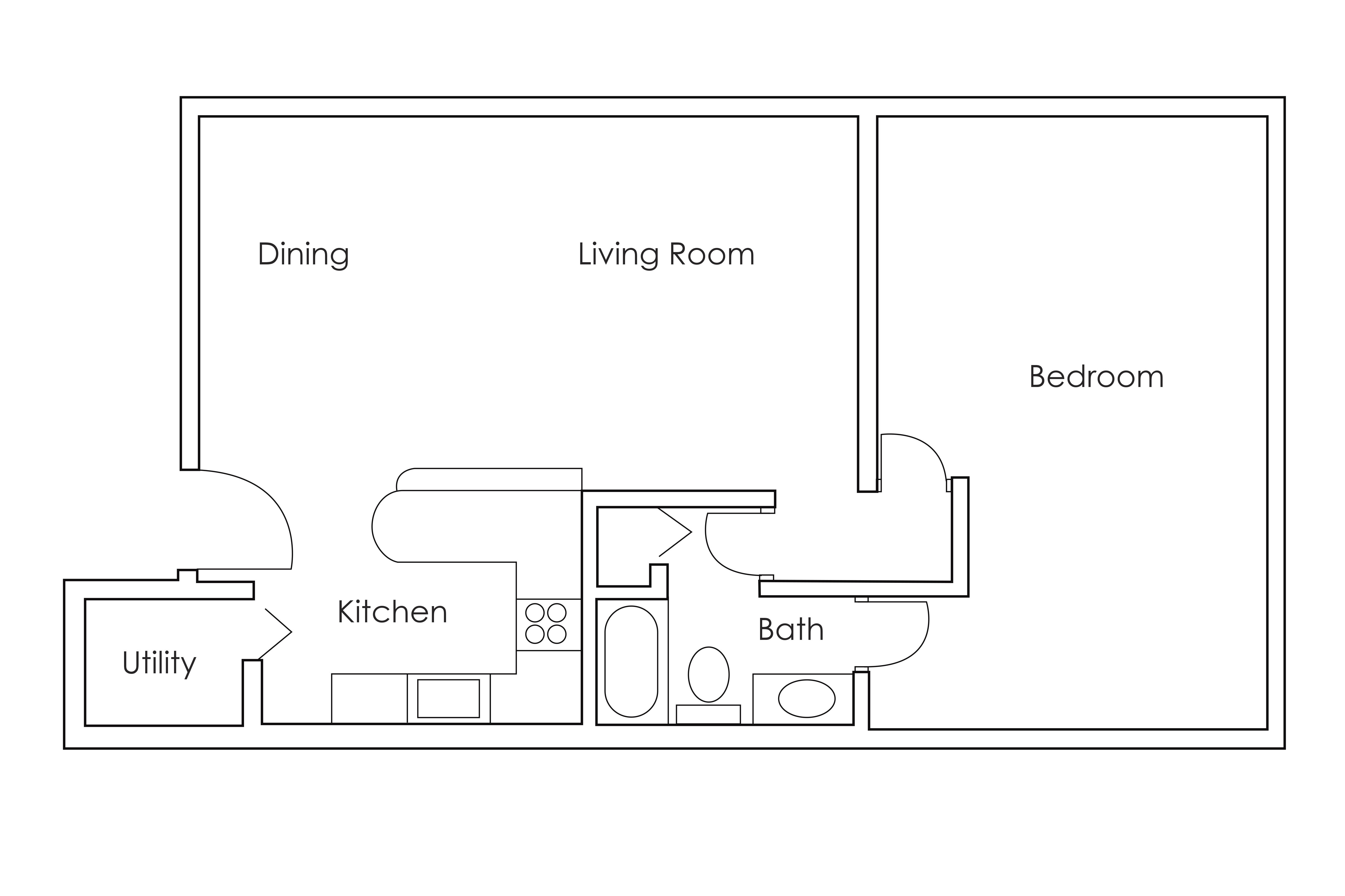Olympic Village Apartments A1 floor plan image - Billings, MT