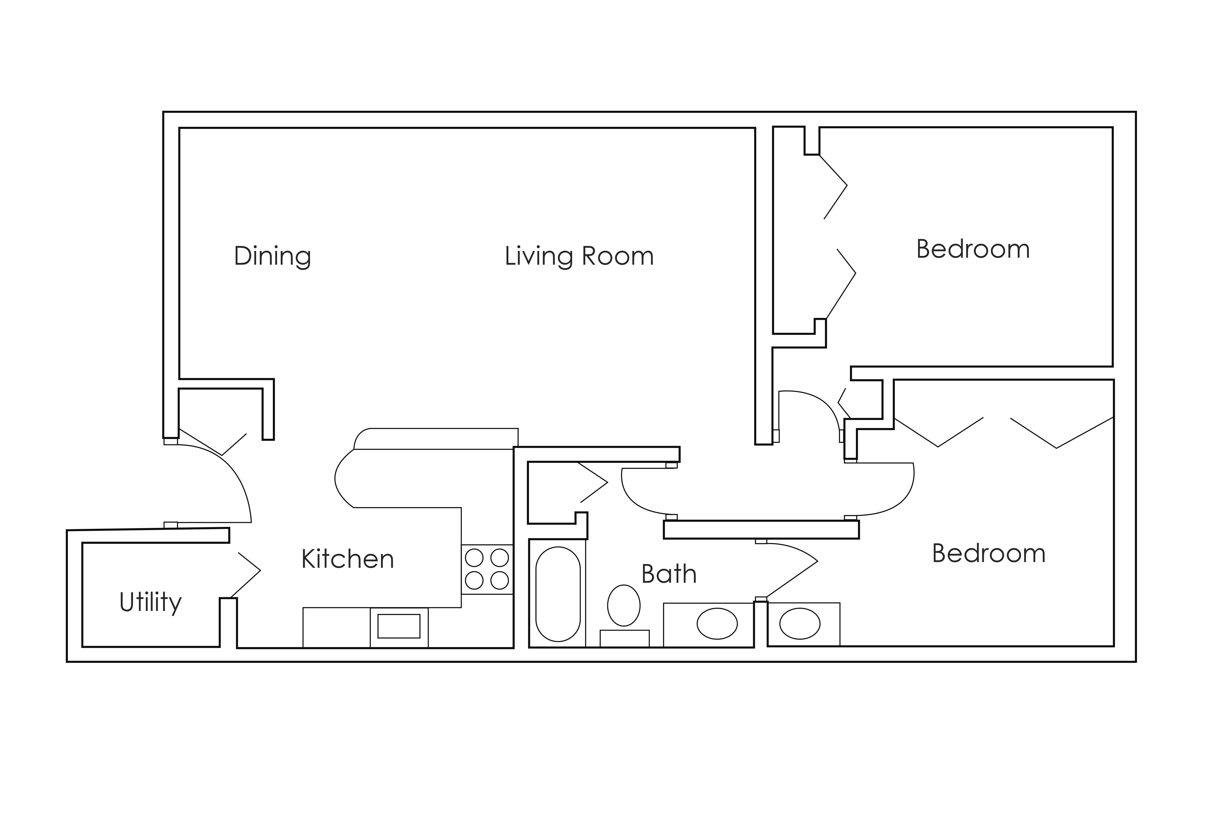 Olympic Village Apartments B1R floor plan image - Billings, MT