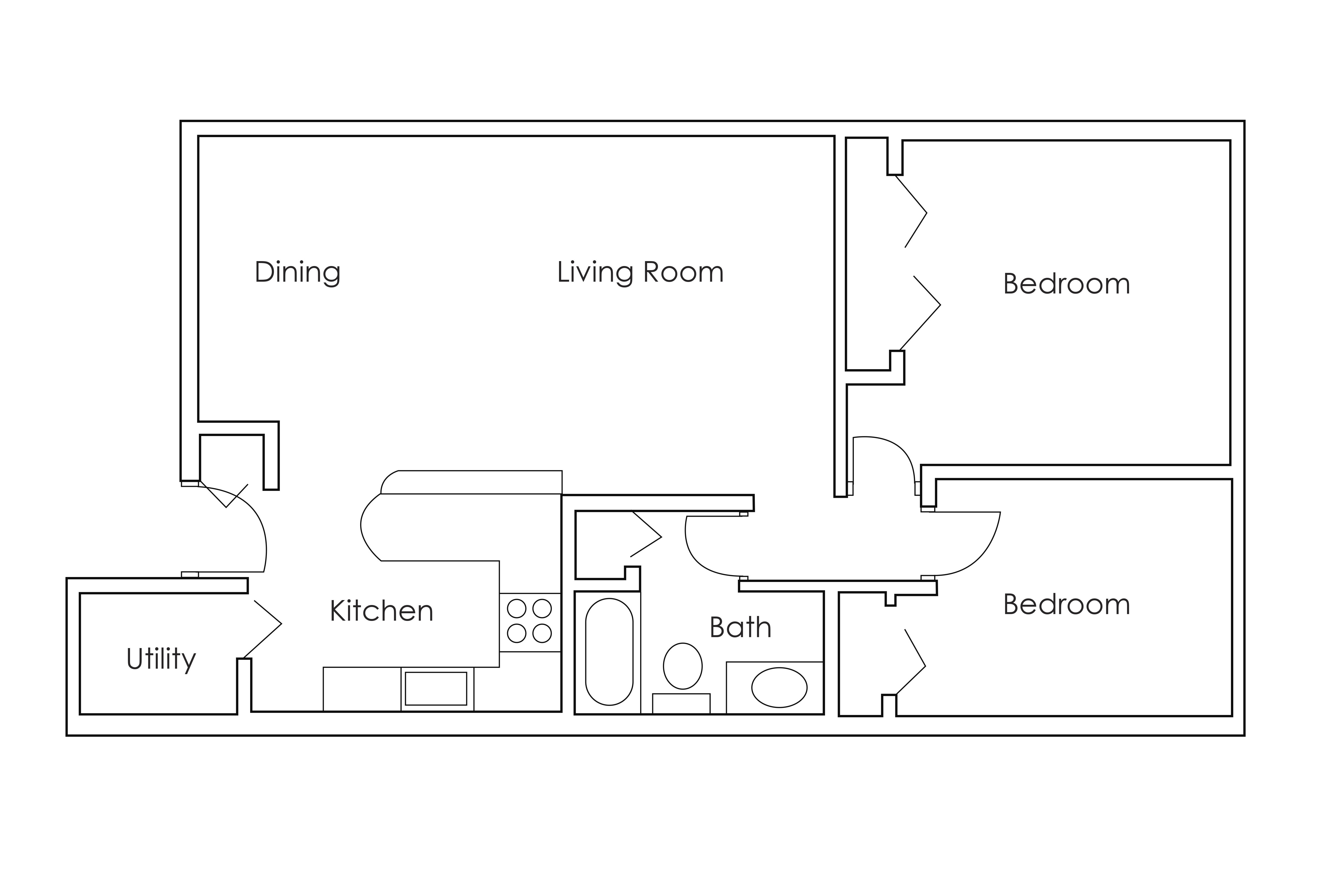 Olympic Village Apartments B2/B2R floor plan image - Billings, MT