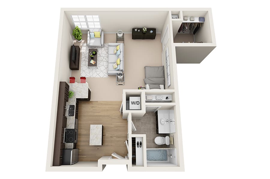 Monticello Crossings S3 studio floor plan image - Monticello, MN