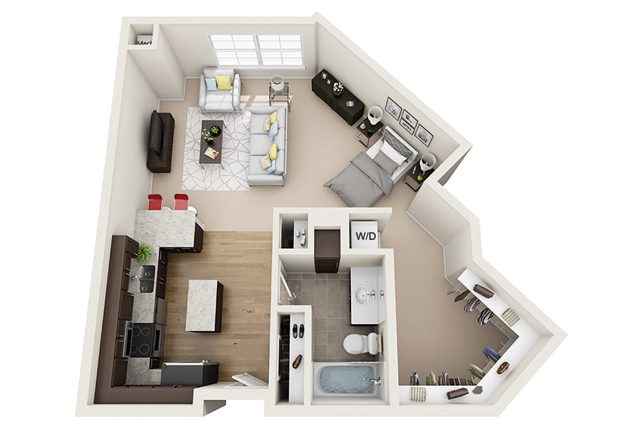 Monticello Crossings S4 studio floor plan image - Monticello, MN