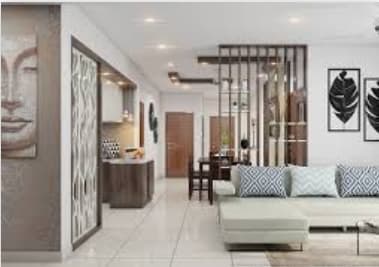 a living room with a couch and a table