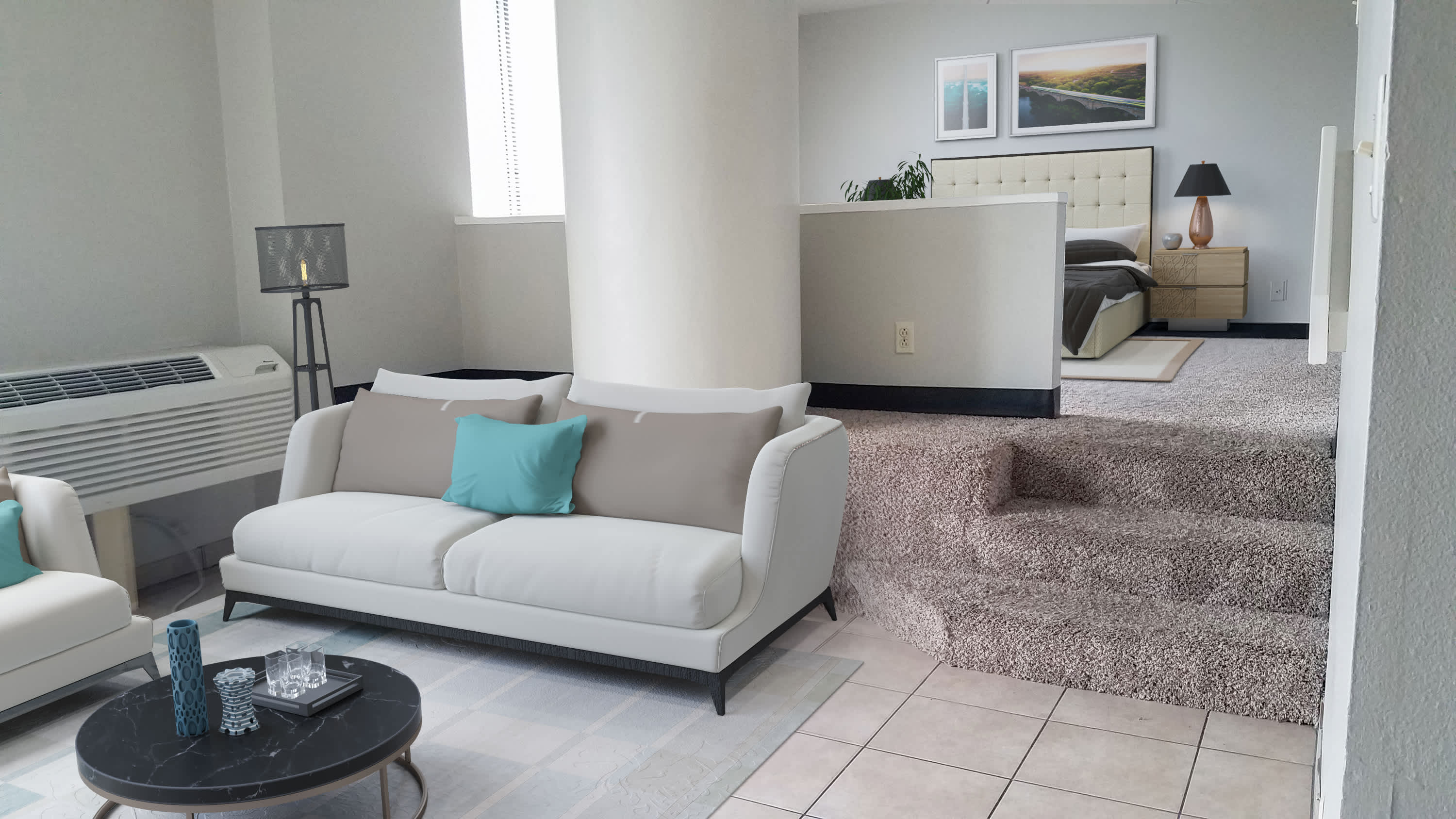 Delmar Loop Apartments studio 450 sqft floor plan - St. Louis, MO