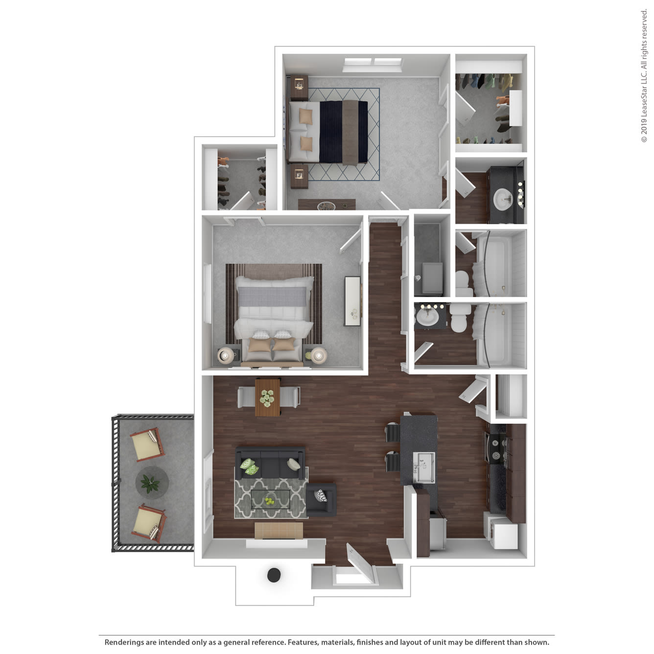 The Vale Apartments and Townhomes Birch floor plan image - Cordova, TN