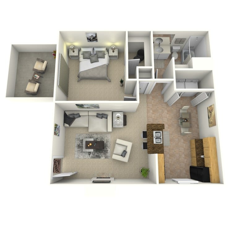 Springburne at Polaris Apartments Brighton 1 bedroom floor plan - Columbus, OH