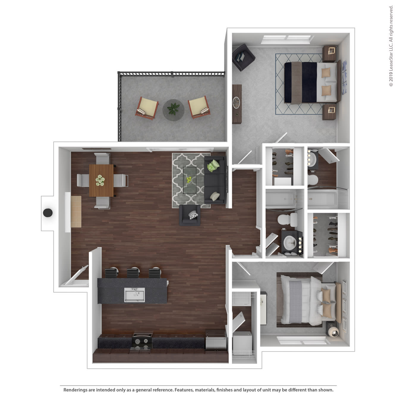 The Vale Apartments and Townhomes Cedar floor plan image - Cordova, TN