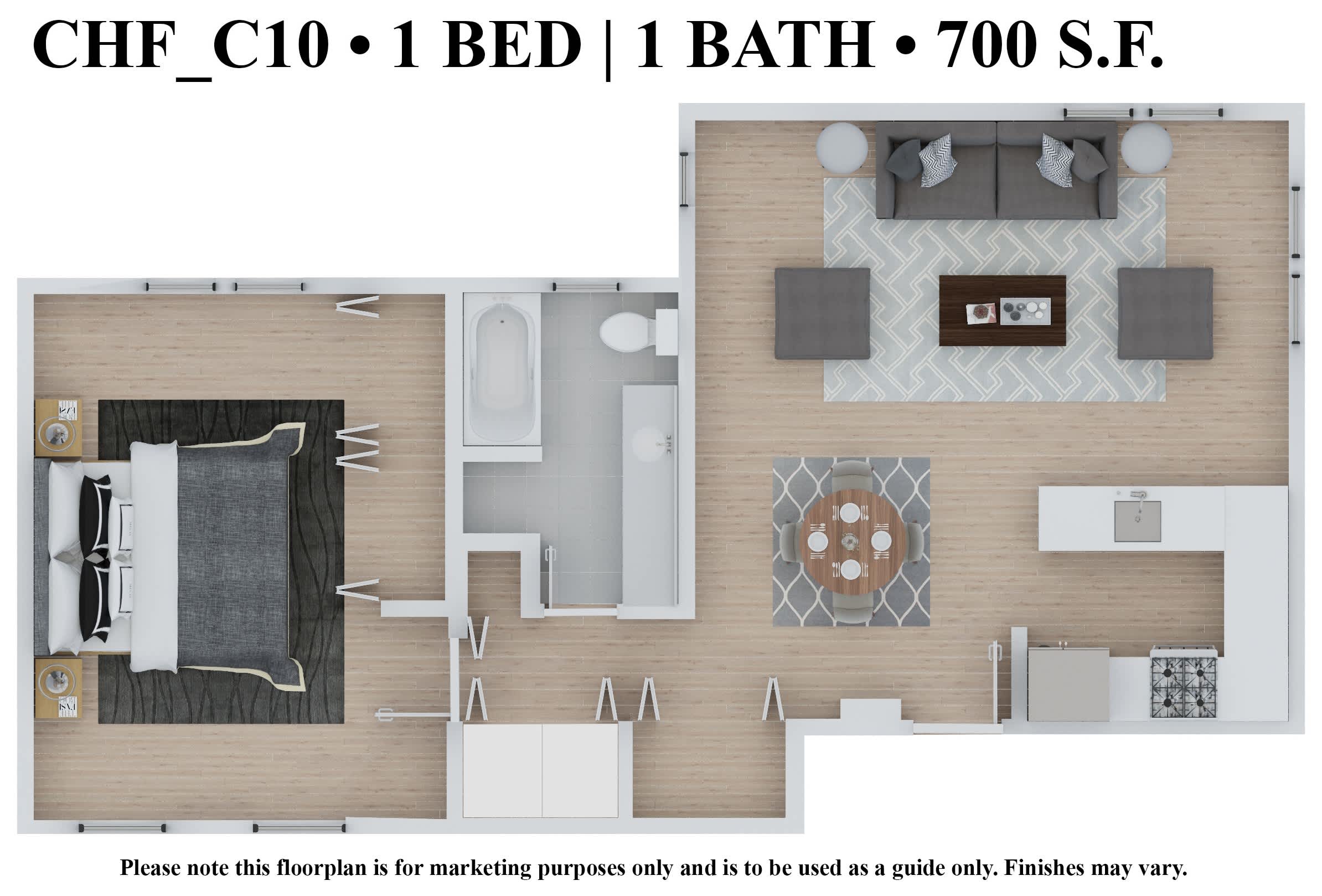 CWE Apartments townhome floor plan image chf c10 a - St. Louis, MO