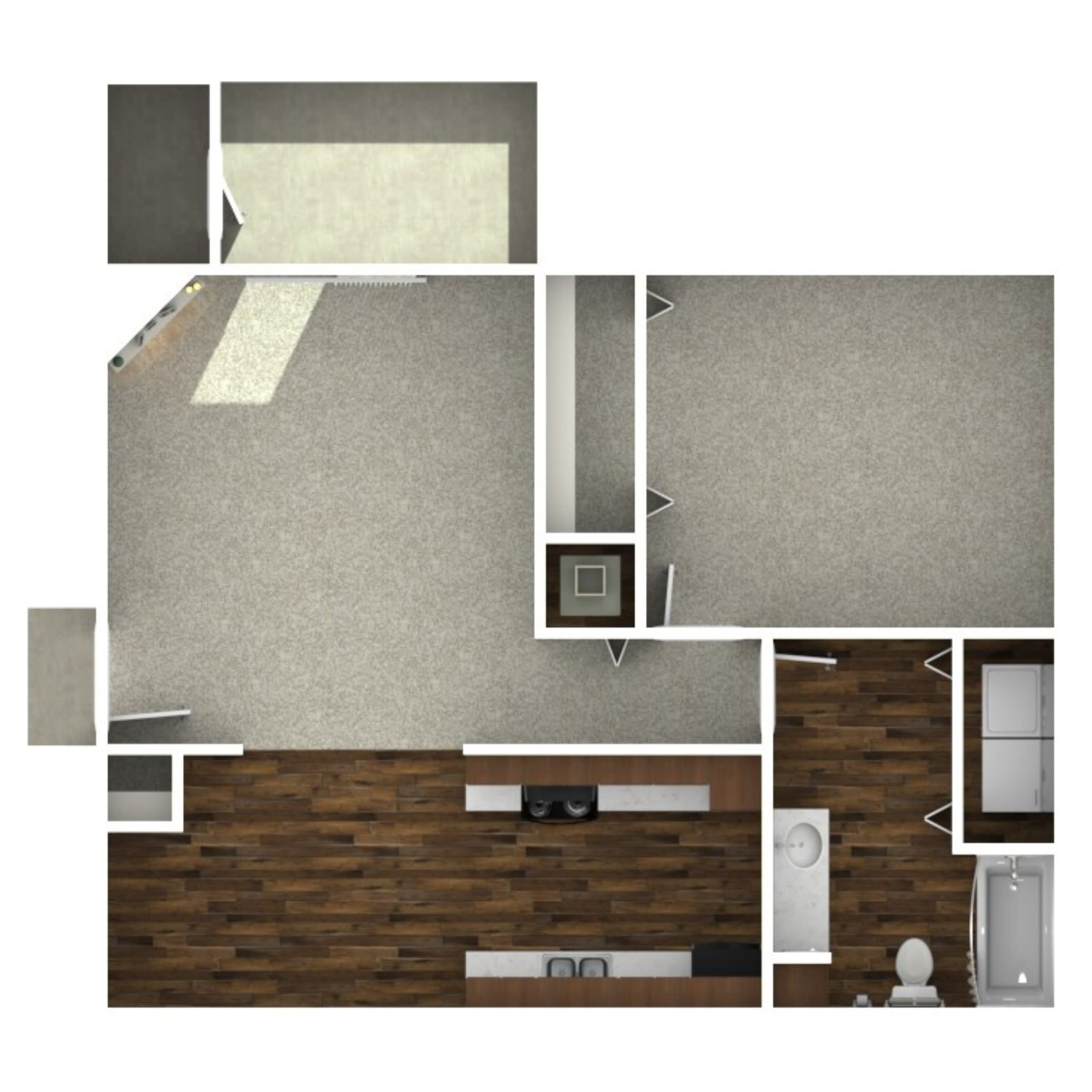 The Stella Apartments Columbus 1 bed 1 bath floor plan - Memphis, TN