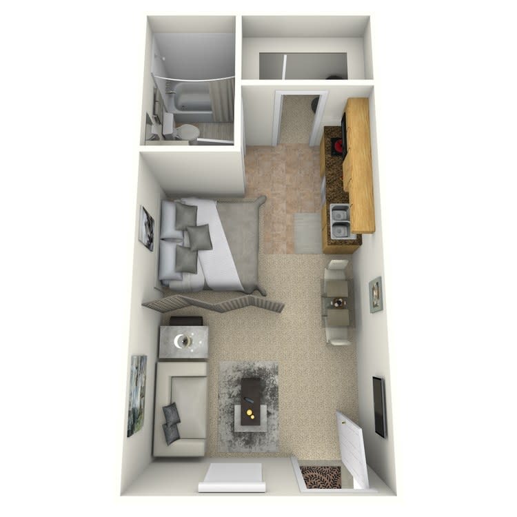 Springburne at Polaris Apartments Derby studio floor plan - Columbus, OH
