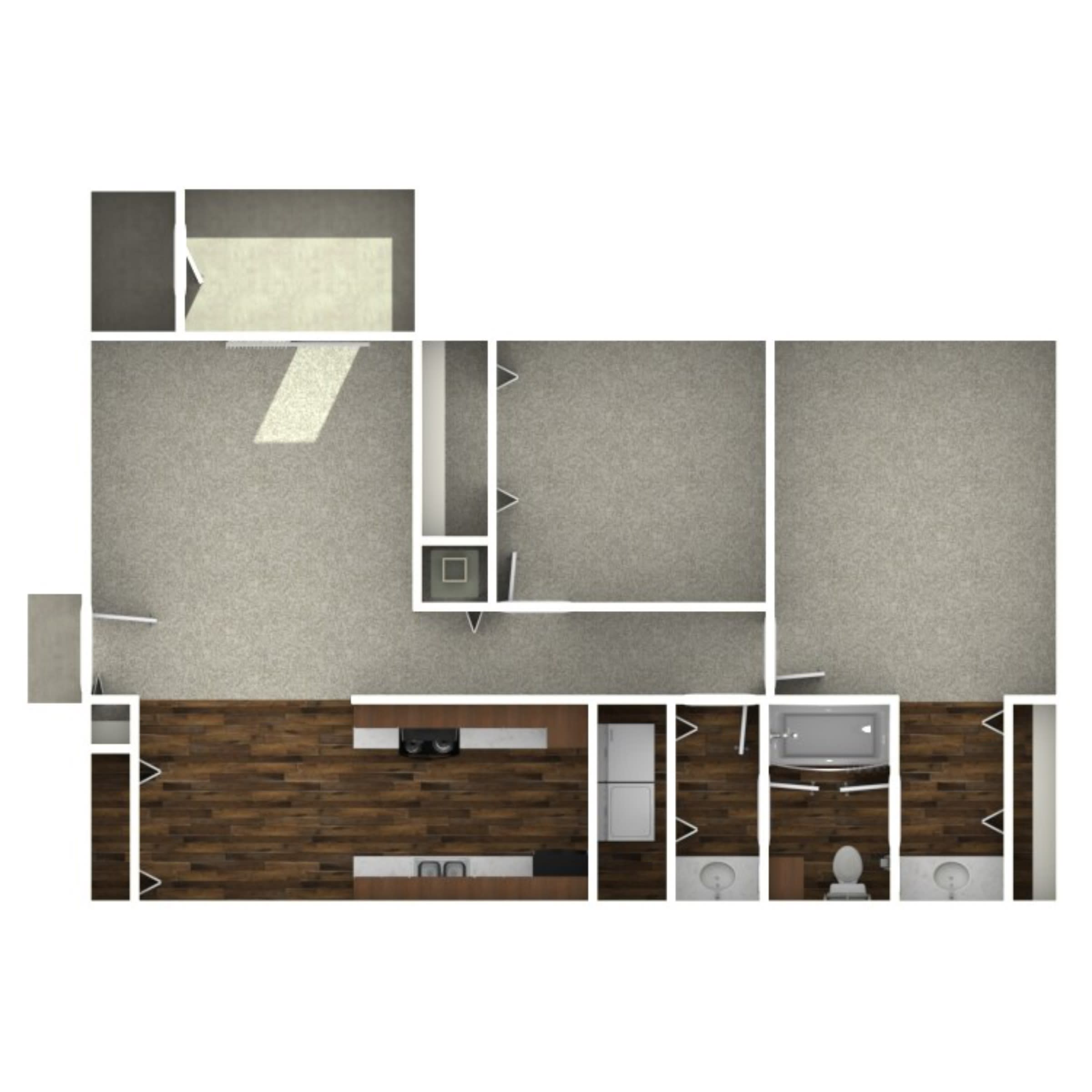 The Stella Apartments Desoto 2 bed 1 bath floor plan - Memphis, TN