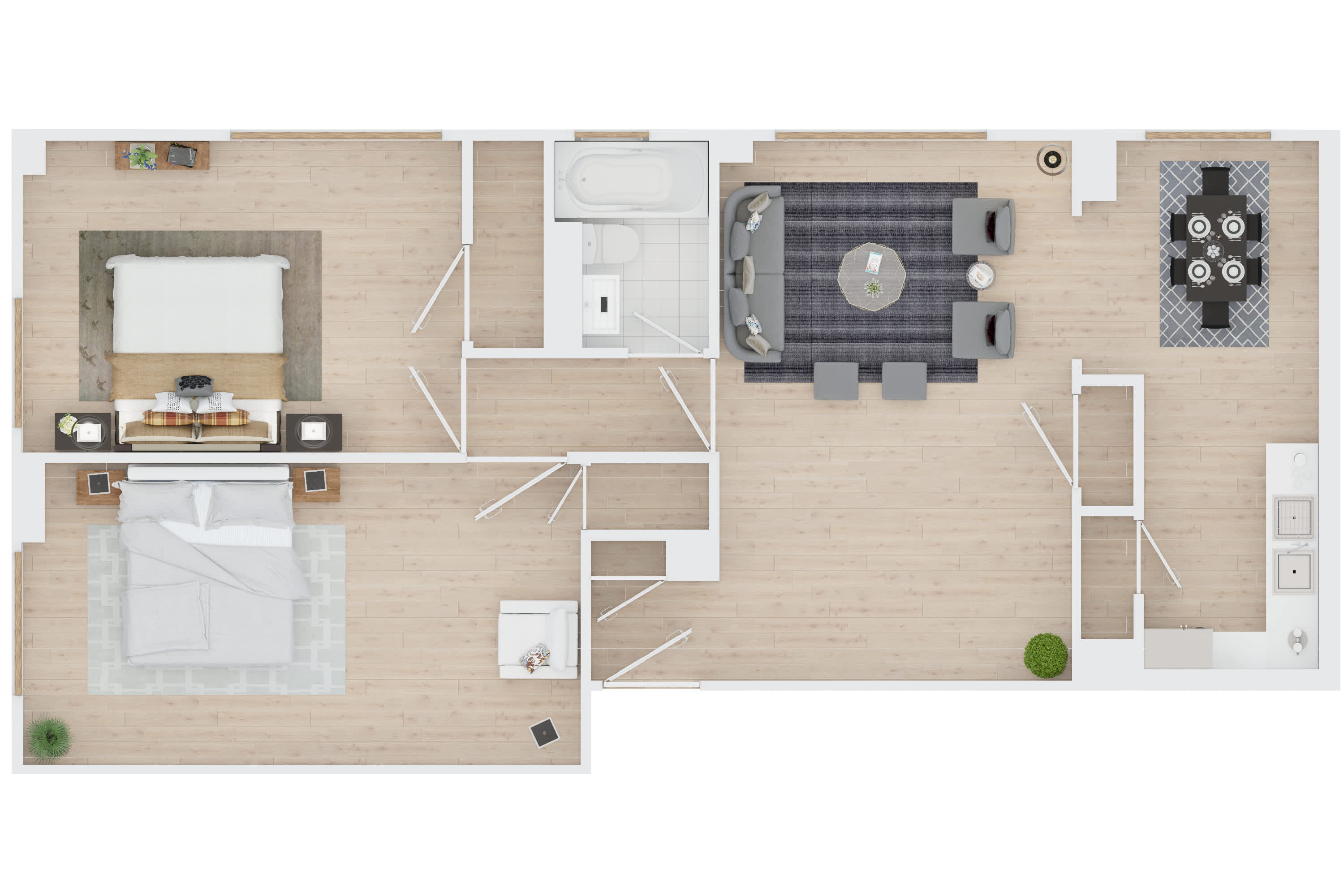 CWE Apartments two-bedroom floor plan image emb 09 final b - St. Louis, MO