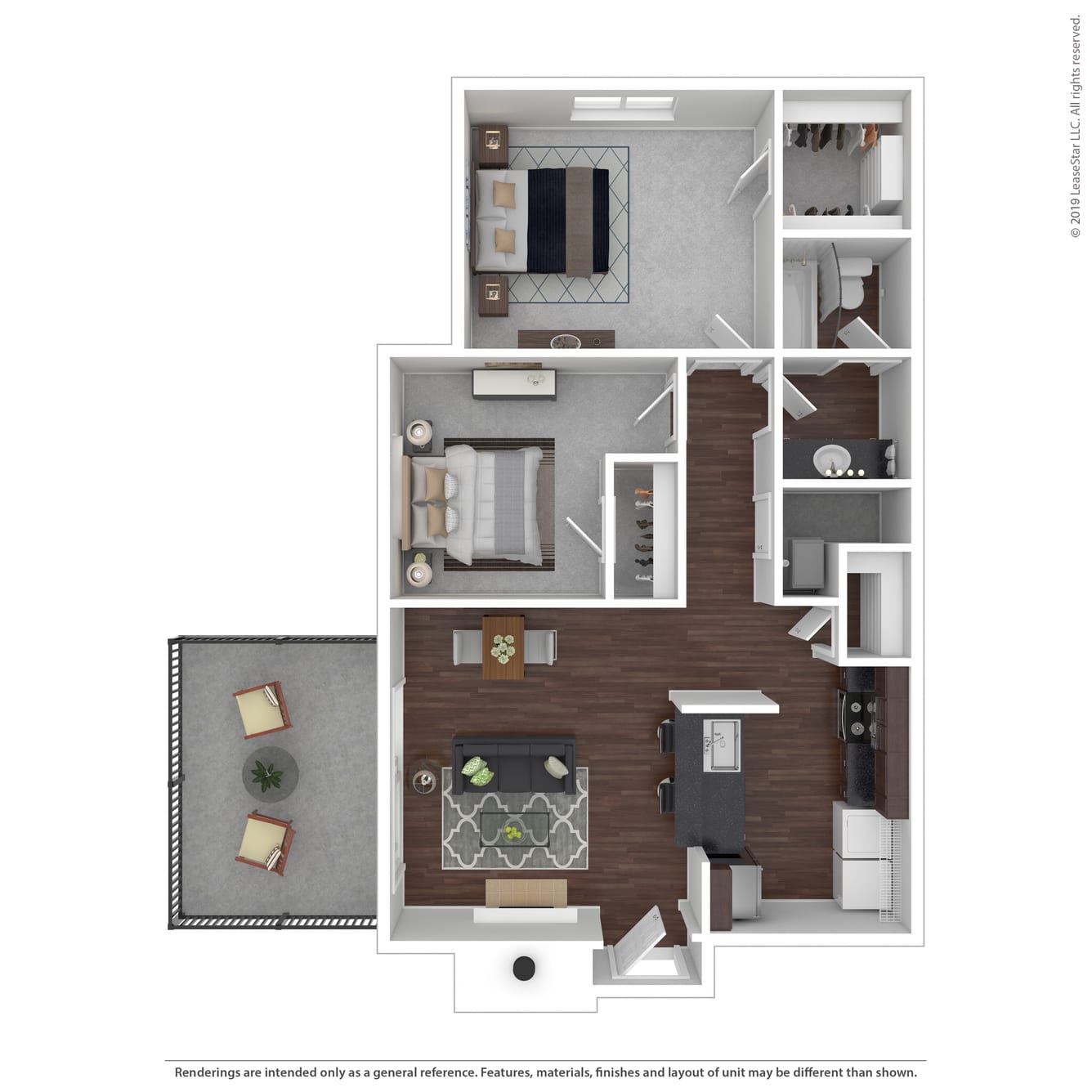 The Vale Apartments and Townhomes Maple floor plan image - Cordova, TN