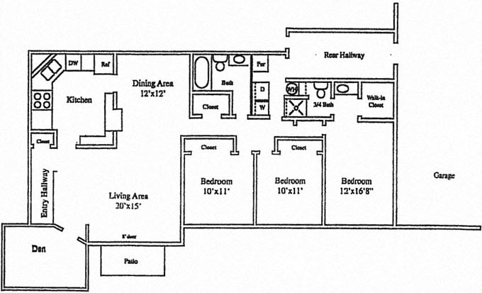 3 bed 2 bath 1700 sq ft