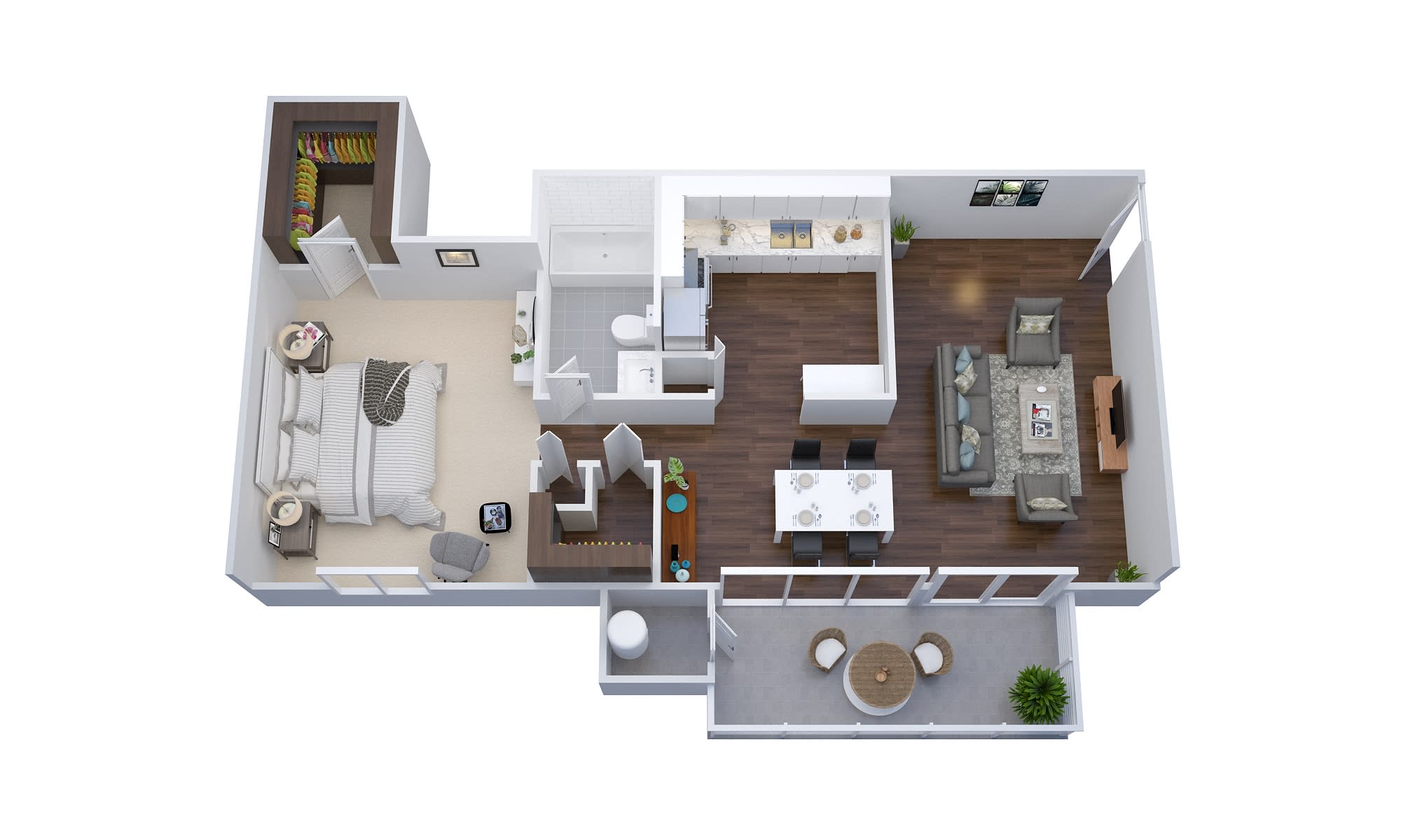 The District at Forestville 1 bedroom 1 bathroom floor plan - Forestville, MD