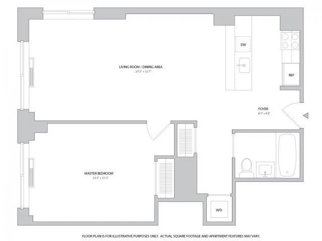 Studio 1 2 3 Bedroom Apartments In Manhattan The Ashley