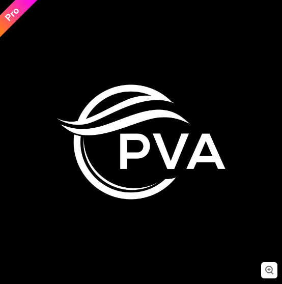 a logo for a pva company on a black background