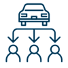 a diagram of a car and three people with levels of acceleration and deceleration