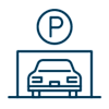 a car parked in front of a parking meter
