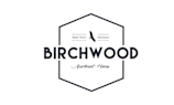 a black and white logo with the word birchwood