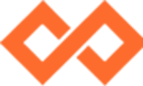Two orange diamond shapes interlocking in the center.