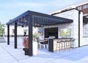 Thumbnail 9 of 14 - Patio with bar at Amara Luxury Apartments, California, 95834