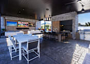 Thumbnail 8 of 18 - Pool Pavilion at Amara with pizza oven, grill, large televisions and counter seating