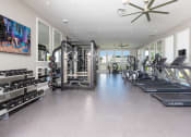 Thumbnail 20 of 25 - the gym has treadmills and other fitness equipment and windows at Solasta, Sacramento, CA, 95831