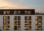 Thumbnail 23 of 24 - A building with a lot of windows is shown in the image at Miles at Ybor Apartments, Tampa 33605