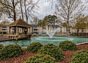 Thumbnail 37 of 37 - Large pond with the fountain at Compass at City Center, Newport News, VA, 23606