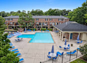 Thumbnail 14 of 33 - Pool courtyard at Georgetown Apartments of St. Louis, apartments in St Louis near Webster Groves.