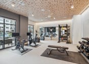 Thumbnail 29 of 30 - the residence has a gym with exercise equipment and a large window