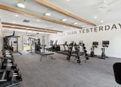 Thumbnail 13 of 29 - the gym with weights and treadmills at the belgard apartments